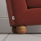 Upholstered sofa with solid wood feet