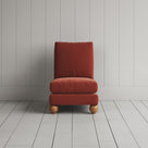 Front View of Perch Slipper Armchair in Intelligent Velvet Sienna
