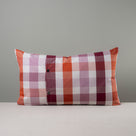 Back Side of Rectangle Lollop Cushion in Red Cotton, Berry With 2 Buttons