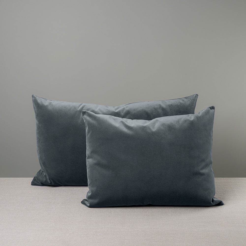  2 Different Sizes of Rectangle Lollop Cushion in Grey(Mercury) Velvet - NiX By Nicola Harding & Co. 