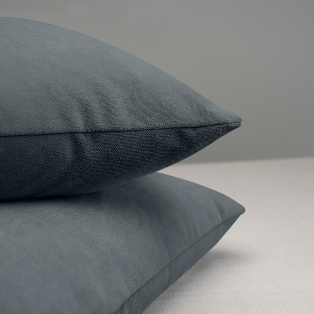  2 Rectangle Lollop Cushion in Grey(Mercury) Velvet On top of each other - NiX 