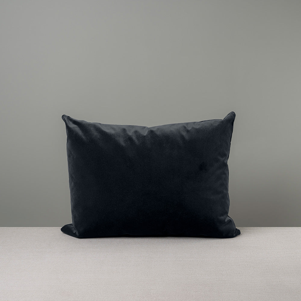  Front Side of Rectangle Lollop Cushion in Black Velvet - By NiX 