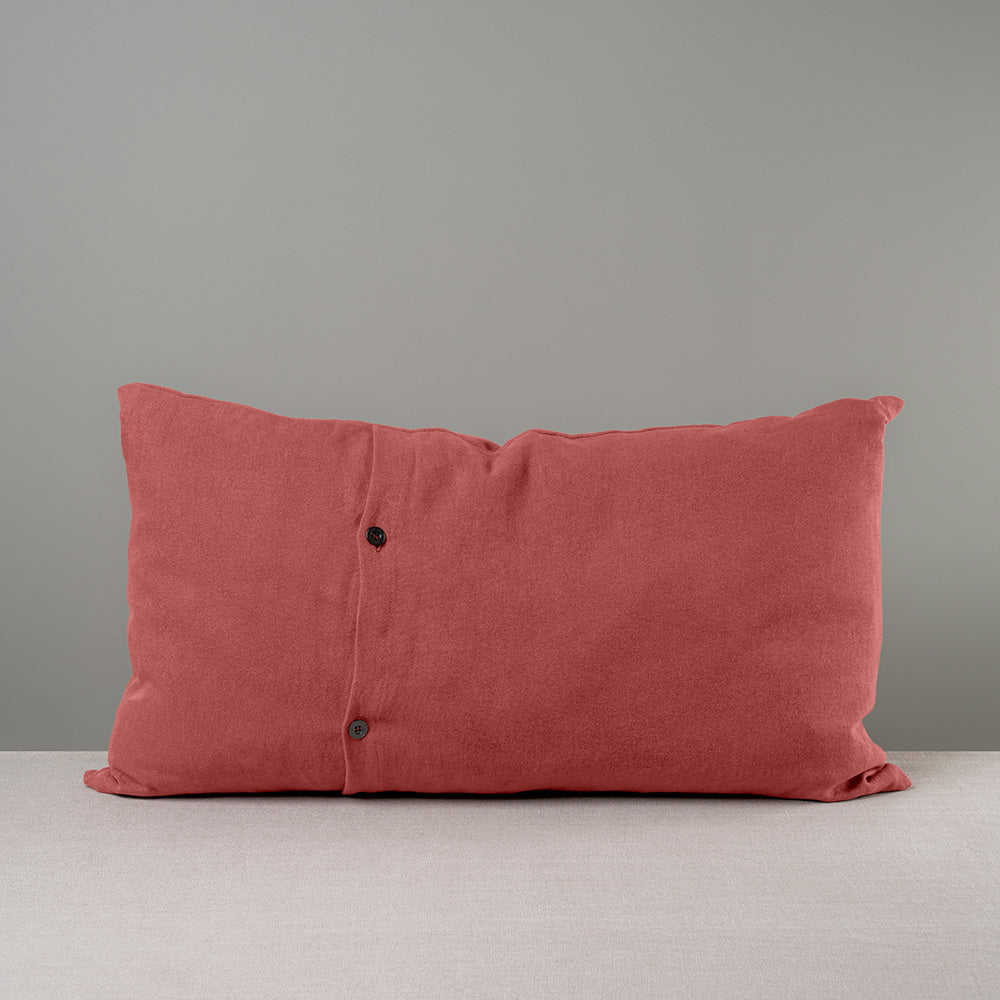  Back Side of Large Rectangle Lollop Cushion in Red(Rouge) With 2 Buttons - Nicola Harding 