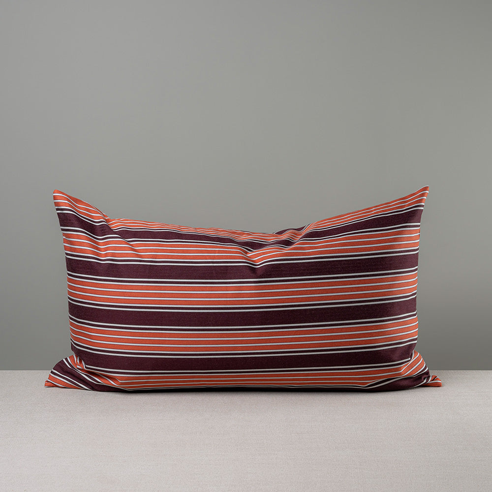  Rectangle Lollop Cushion in Regatta Cotton, Flame Red - Nicola Harding 