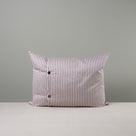 Rectangle Lollop Cushion in Berry Red Ticking Cotton - Nicola Harding