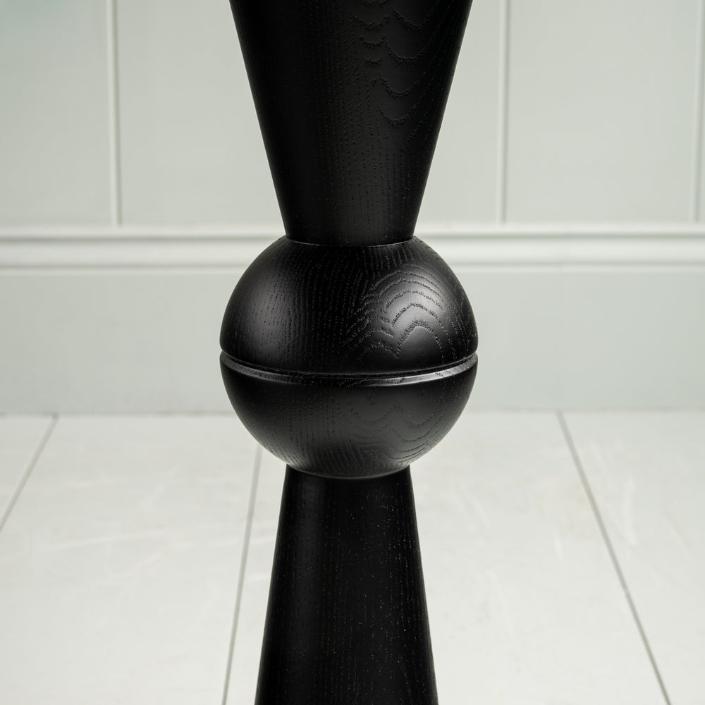  Design Closeup of Anecdote Pedestal Table, Coal Black 