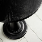 Design Closeup of Anecdote Pedestal Table, Coal Black