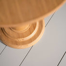 Foot Base Design Closeup Anecdote Pedestal Table, Oiled Oak - Nicola Harding & Co.