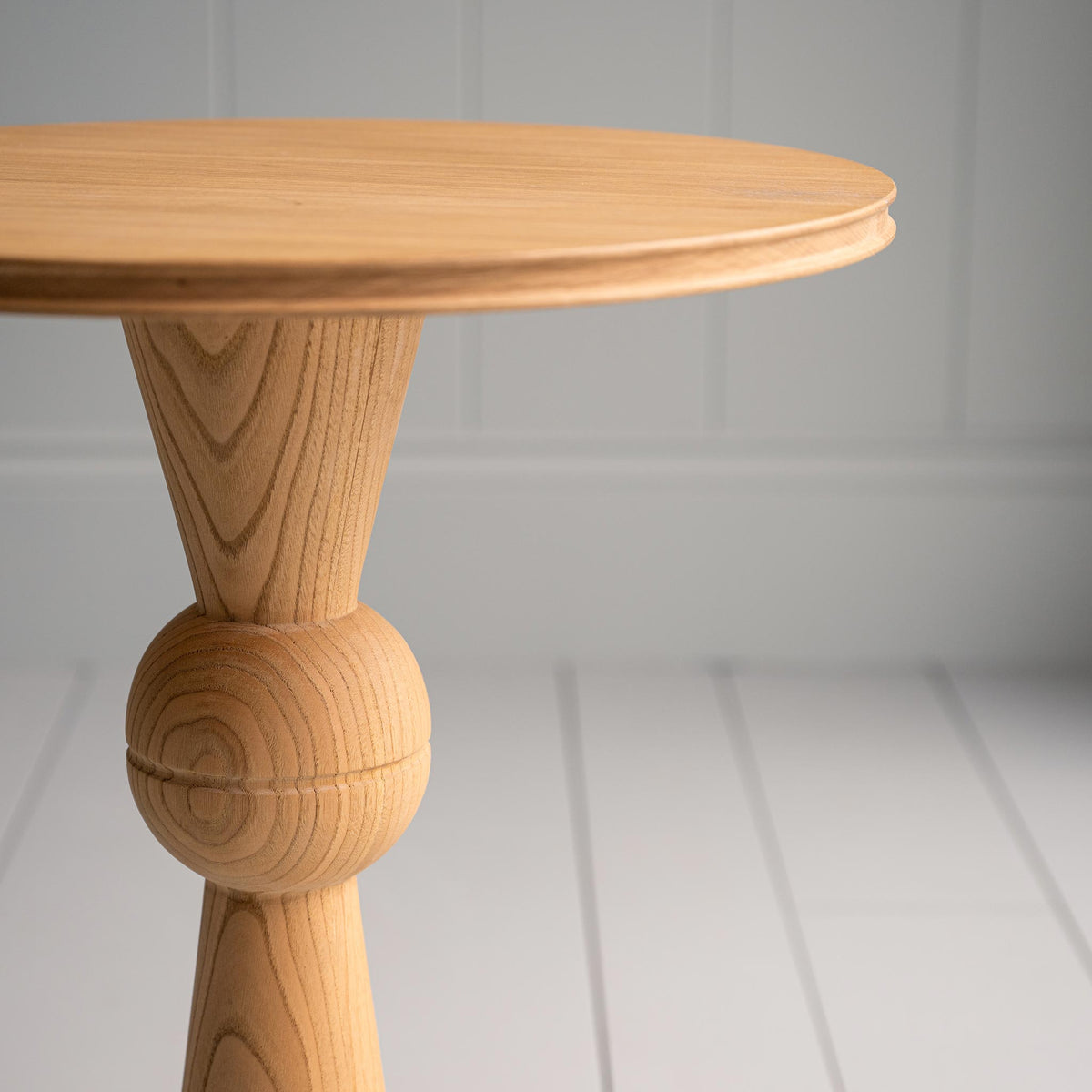 Anecdote Pedestal (Round) Table, Oiled Oak, Shelf Closeup - Nicola Harding & Co.