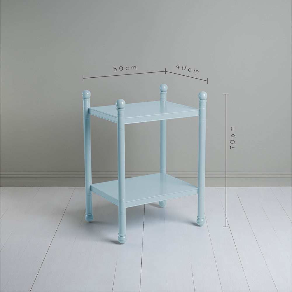 Dimensions of Revive Light Blue Side Table Height 70cm, Length 50cm, and Width is 40cm - By NiX Studio