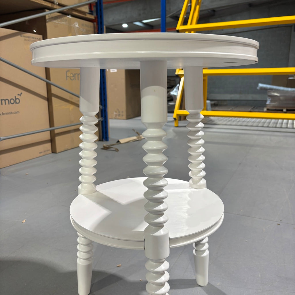 Ex-Display - Spindle Side Table, Soft White 