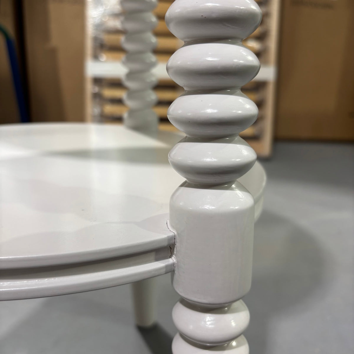 End-of-the-Line - Spindle Side Table, Soft White