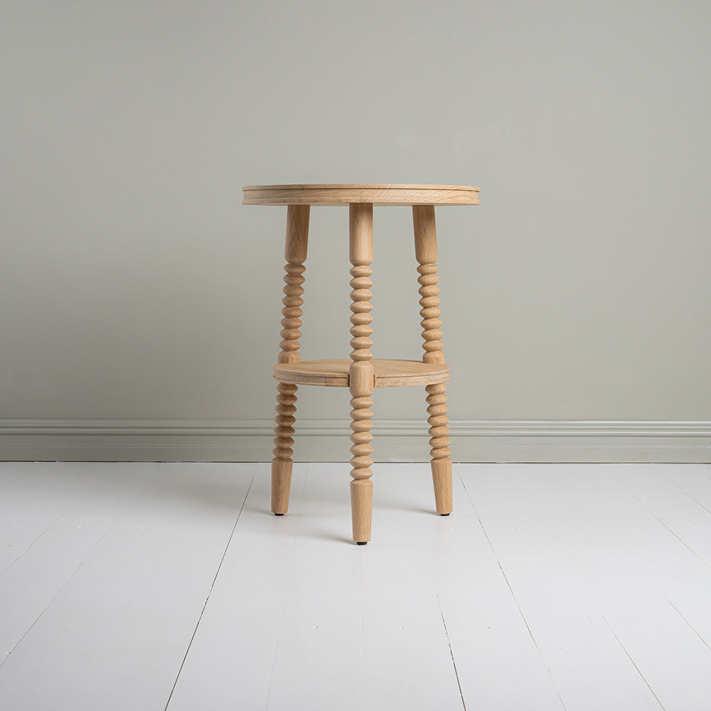  Spindle Side Table, Oiled Oak - By NiX Studio 