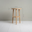 Dimensions of Spindle Side Table, Oiled Oak Height 60cm, Width 42cm, and Shelf Thickness is 3cm - NiX Studio
