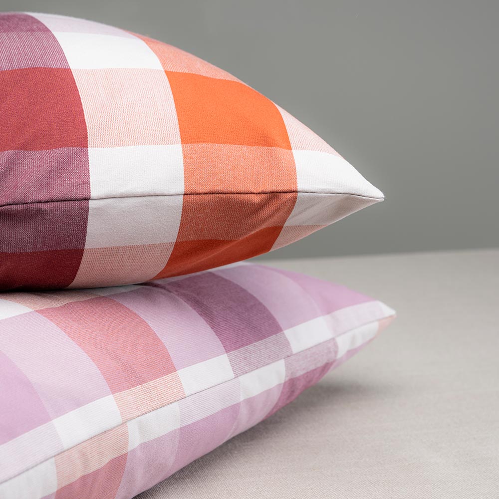  2 Square Cushion in Cotton, Berry on top of each other - By NiX 
