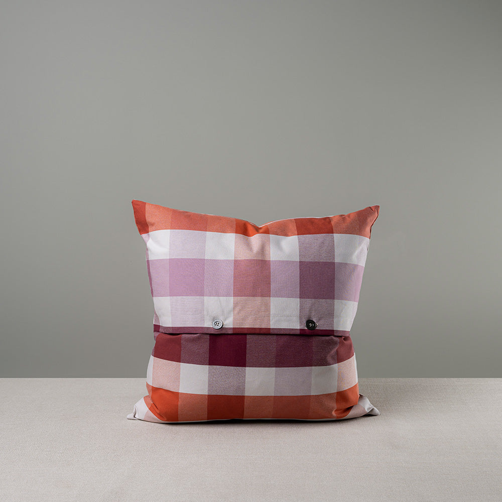  Back Side of Large Square Cushion in Cotton, Berry - By NiX 