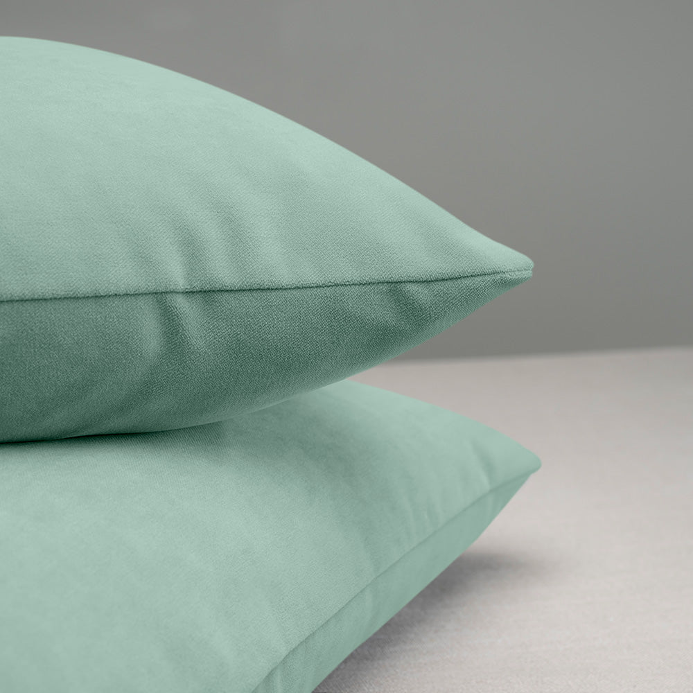  2 Square Cushion in Blue(Sea Mist) Velvet On top of each Other - NiX 