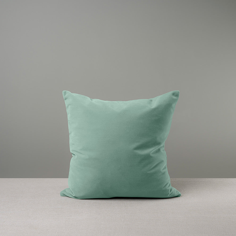 Front Side of Large Square Cushion in Blue(Sea Mist) Velvet - By NiX