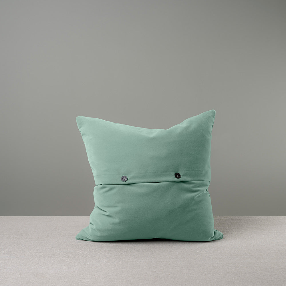 Back Side of Large Square Cushion in Blue(Sea Mist) Velvet With Buttons - NiX