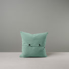 Back Side of Medium Square Cushion in Blue(Sea Mist) Velvet With 2 Black Buttons - By Nicola Harding & Co.