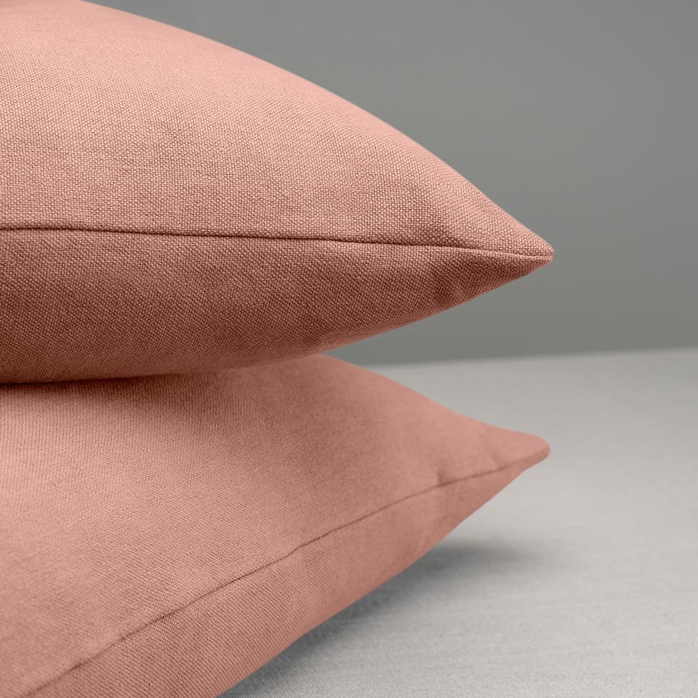  2 Square Kip Cushion in, Roseberry color on top of each other - Nicola Harding & Co. 