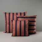 3 Different Sizes of Square Kip Cushion in Regatta Cotton, Flame - NiX By Nicola Harding & Co.