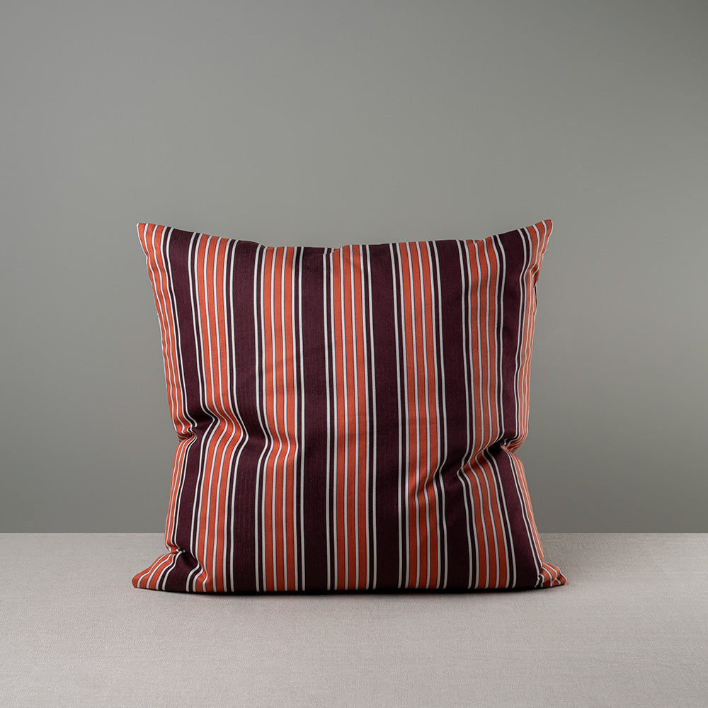 Front Side of Extra Large Square Kip Cushion in Regatta Cotton, Flame - NiX