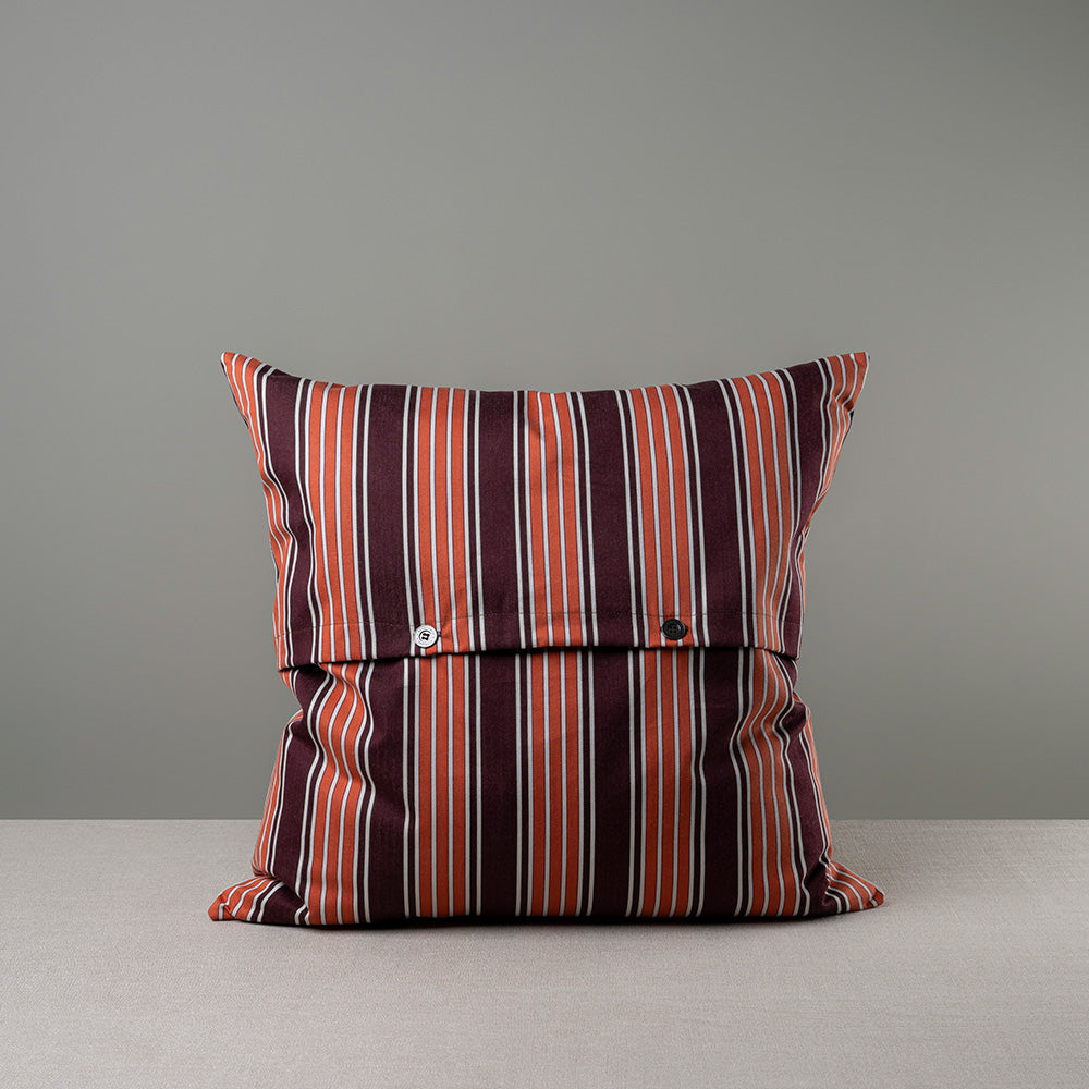  Back Side of Square Kip Cushion in Regatta Cotton, Flame With 2 Buttons - NiX 