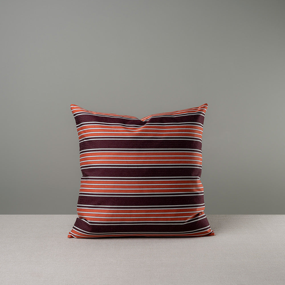  Front Side of Square Kip Cushion in Regatta Cotton, Flame - NiX 