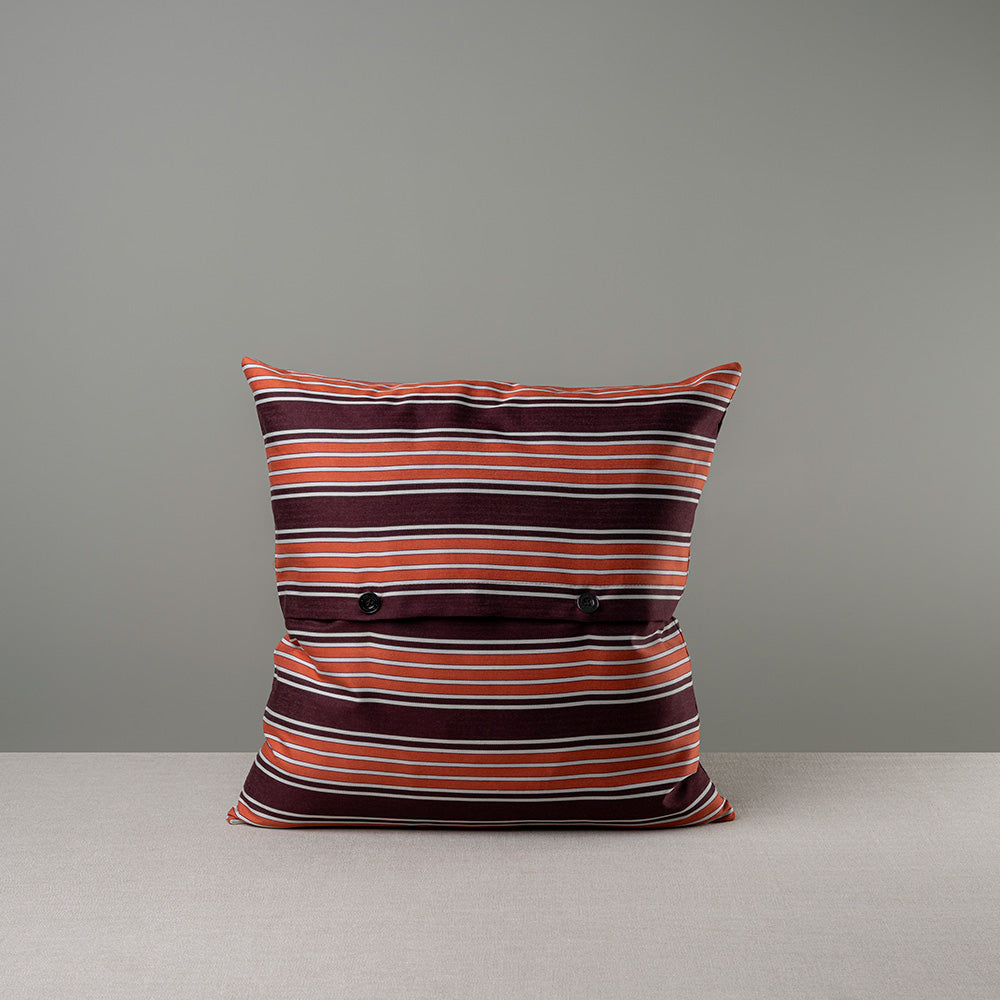  Back Side of Large Square Kip Cushion in Regatta Cotton, Flame With 2 Buttons - NiX 