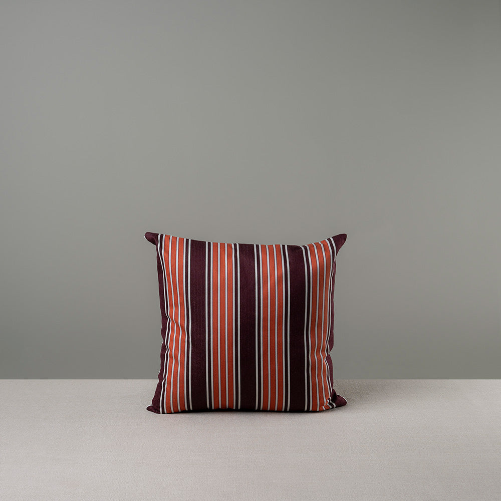  Front Side of Medium Square Kip Cushion in Regatta Cotton, Flame - NiX 