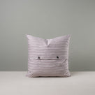 Square Kip Cushion in Ticking Cotton, Berry, With 2 Black NiX Buttons 