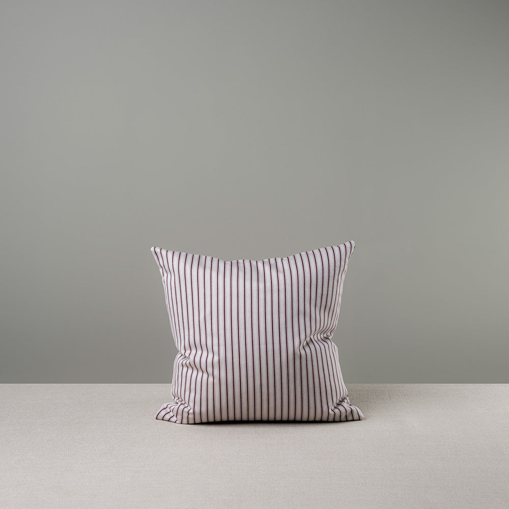 Square Kip Cushion in Ticking Cotton, Berry - By NiX