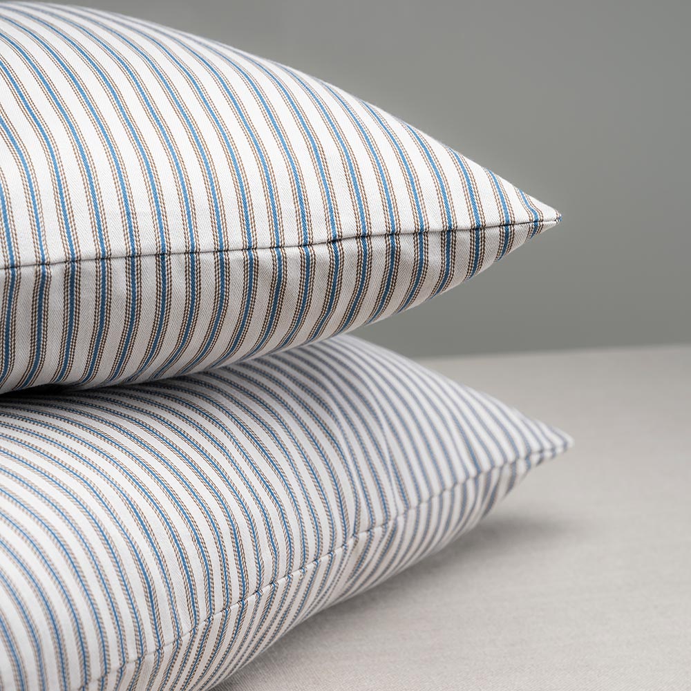  2 Square Cushion in Ticking Cotton On Top Of each Other - By NiX 
