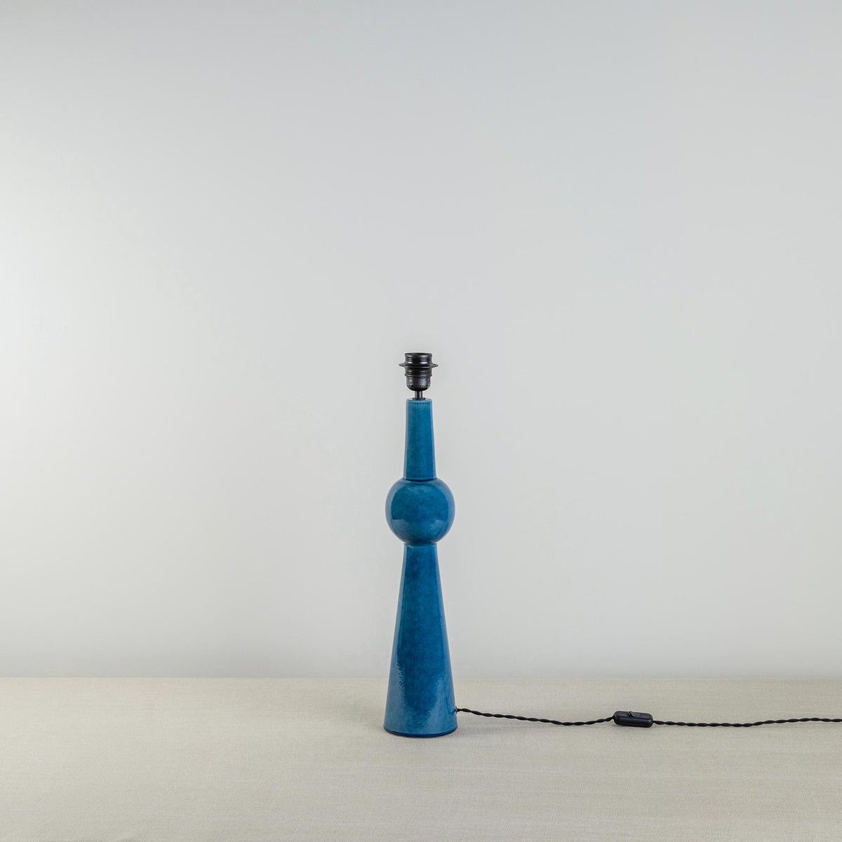Comet Ceramic Table Lamp Base in Blue - Nicola Harding