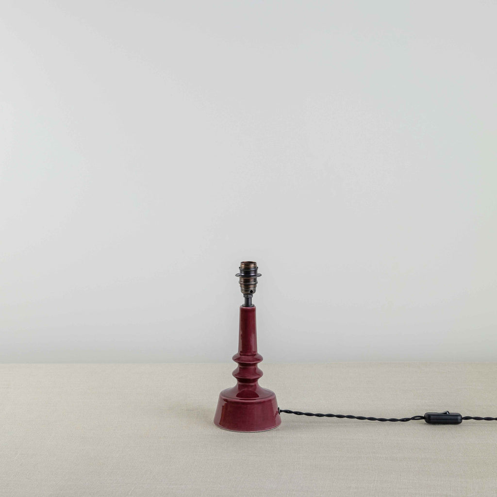  Ditsy Ceramic Table Lamp Base in Damson Pink - Nicola Harding 