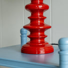 Wooden Table Lamp Base in Berry Red - NiX