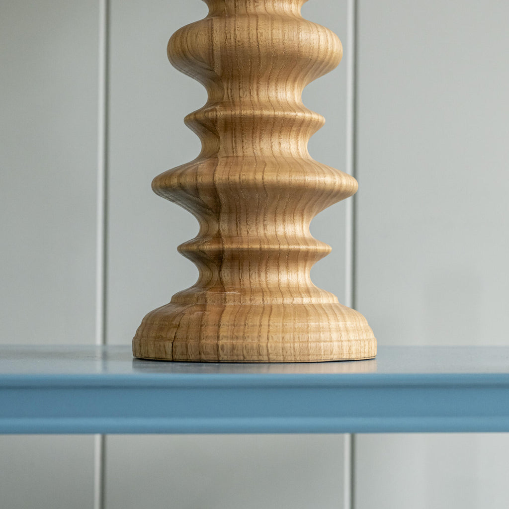  Wooden Table Lamp Base in Natural Oak Refine Design - Closeup  