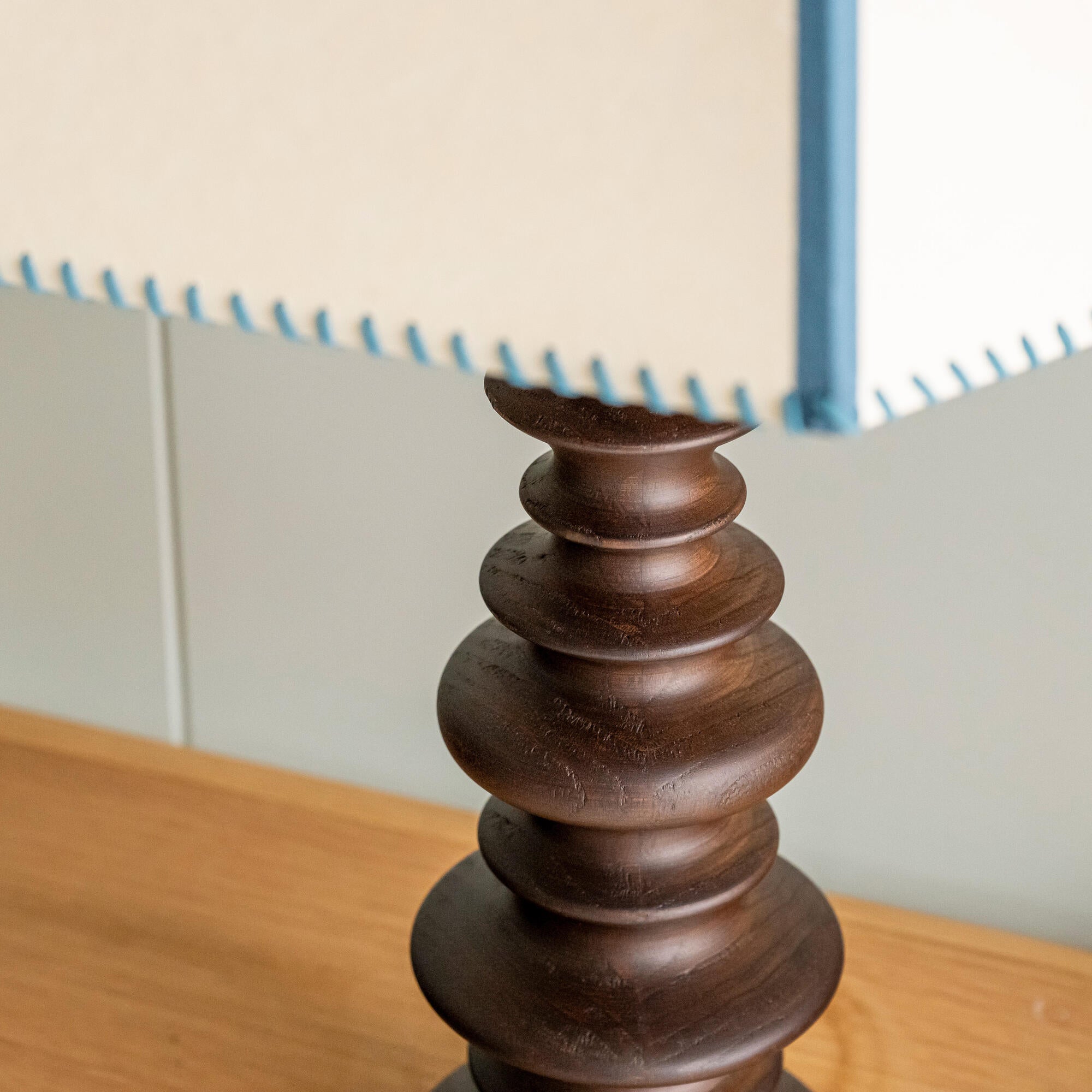  Wooden Table Lamp Base in Smoky Oak Design by NiX 
