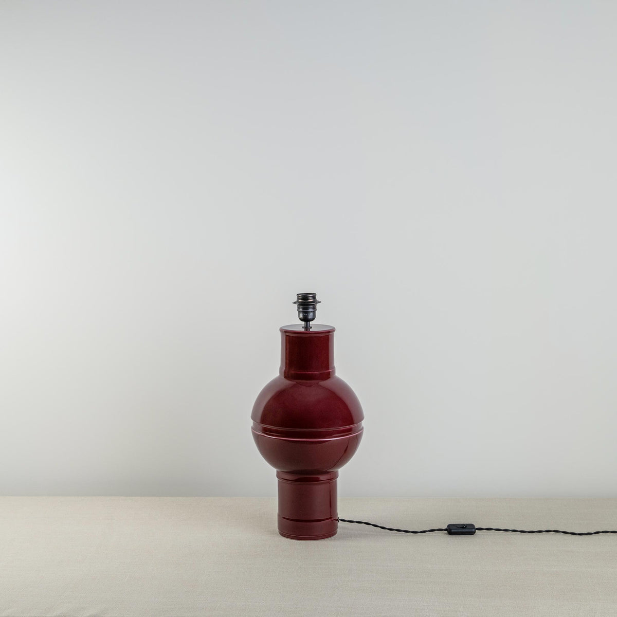Orb Ceramic Table Lamp Base in Red - Nicola Harding