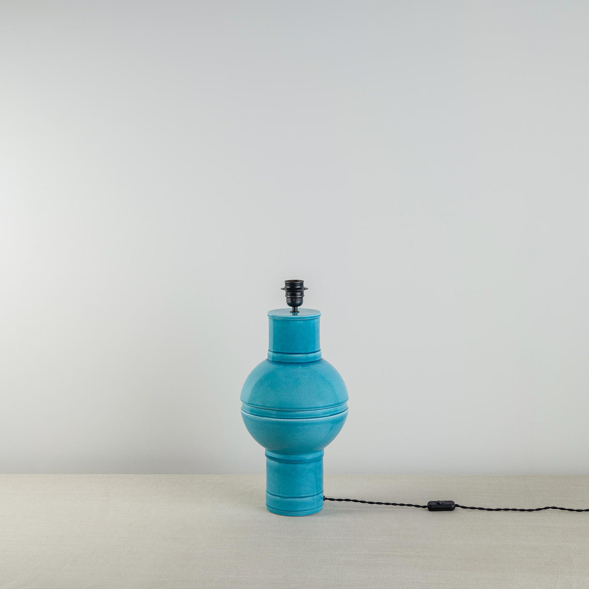 Orb Ceramic Table Lamp Base in Turquoise - Nicola Harding