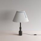 Waxed solid brass lamp base with white lampshade - By NiX