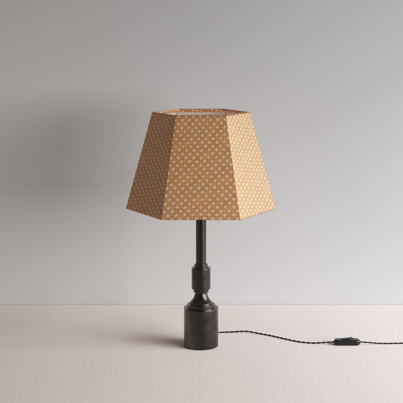  Waxed solid brass lamp base with dotted lampshade - By NiX 