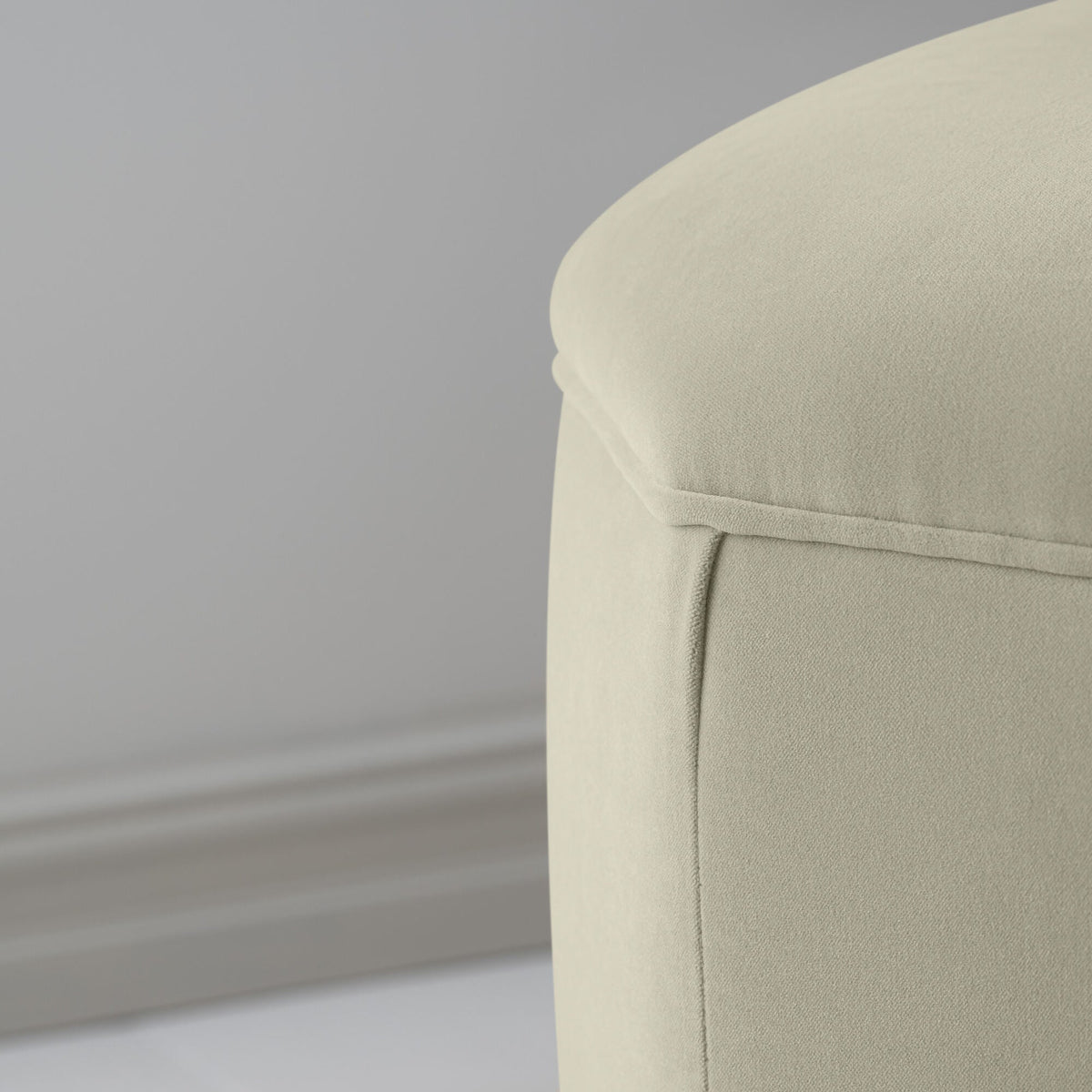 Thither Hexagonal Ottoman in Intelligent Velvet Moonstone Design Closeup - NiX