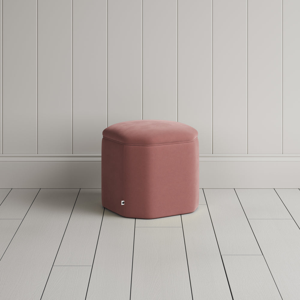 Thither Hexagonal Ottoman in Intelligent Velvet Rose - NiX 