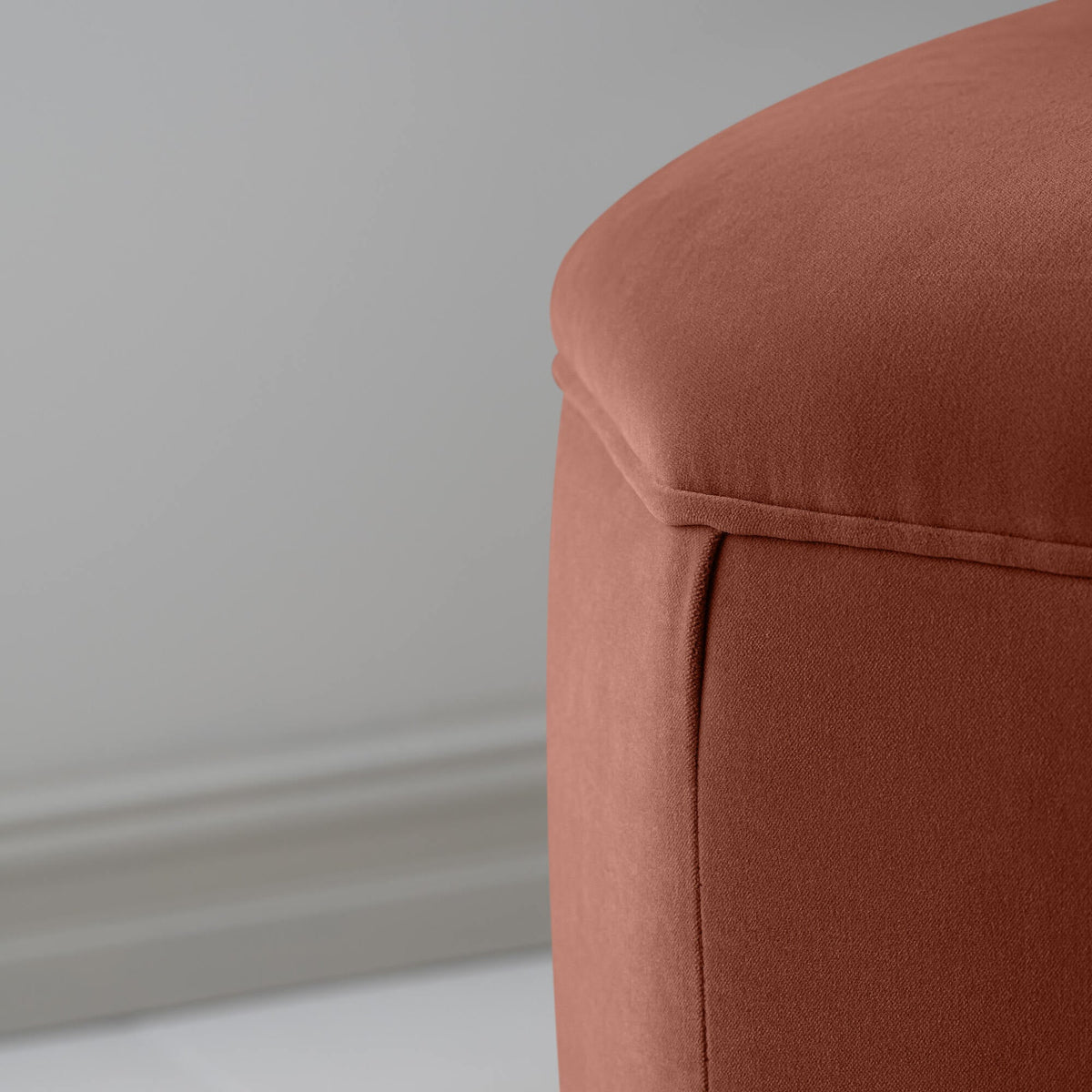 Thither Hexagonal Ottoman in Intelligent Velvet Sienna Design Closeup - NiX