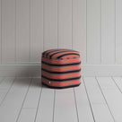 Thither Hexagonal Ottoman in Regatta Cotton, Flame - NiX