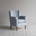 image of Time Out Armchair in Square Deal Cotton, Blue Brown