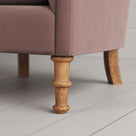 Time Out Armchair close-up detail of the turned timber front legs by NiX.