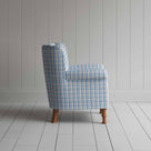 Time Out Armchair in Square Deal Cotton, Blue Brown, Side View - NiX